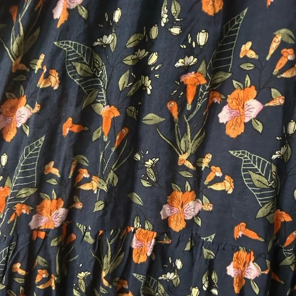 NATURAL LIFE Floral Navy and Orange Dress - Picture 3 of 3